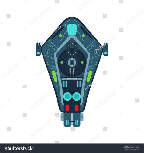 Space Ship Top View Vector Icon Stock Vector (Royalty Free) 1444731824 | Shutterstock