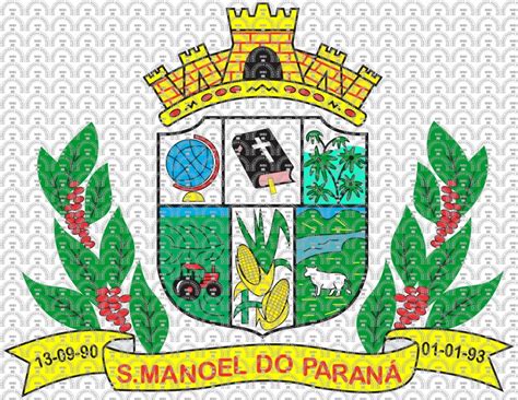 Brasão e Bandeira da Cidade de São Manoel do Paraná PR mbi br