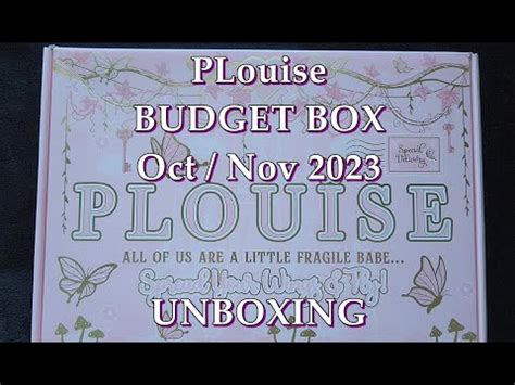 Unboxing PLOUISE Budget Box October November 2023 YouTube