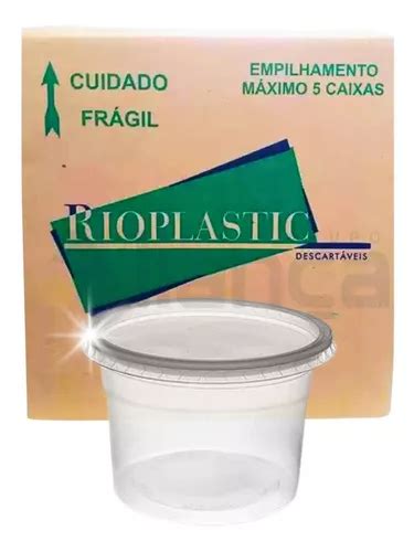 Pote Redondo Descart Vel C Tampa Transparente Ml Frete Gr Tis