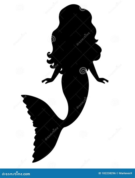 Vector Silhouette of Mermaid Stock Vector - Illustration of digital ...