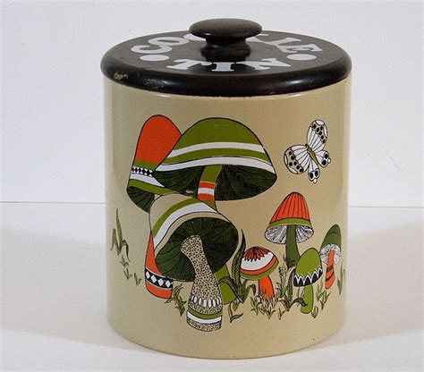 Ransburg Cookie Tin Mushroom Motif Vintage Tins Vintage Mushroom