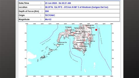 Surigao Del Sur Niyanig Ng Magnitude 4 2 Na Lindol News Flash