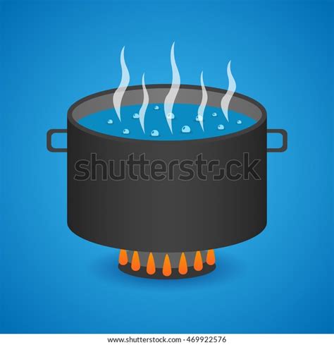 Pan Boiling Water Vector Illustration Stock Vector Royalty Free