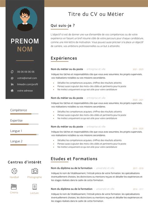 Comment Rédiger Son Cv Curriculum Vitae Template