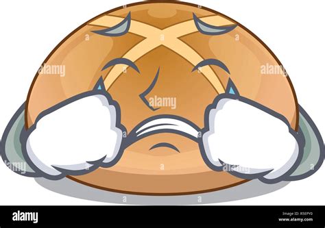 Crying Cartoon With Buns Traditional Hot Cross Vector Illustration Stock Vector Image Art Alamy