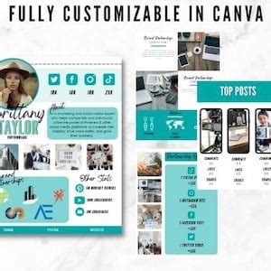 Media Kit Template Canva Influencer Rate Sheet Blog Media Etsy