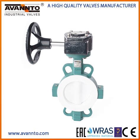 PTFE PFA Coaed Disc Butterfly Valve Gate Valve Check Valve Y Strainer