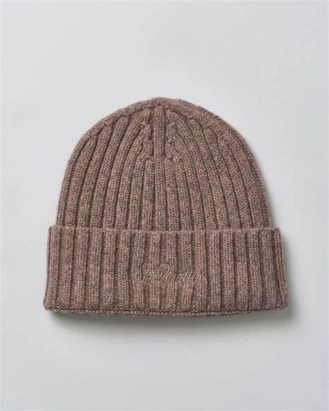 Berretto MC2 Saint Barth noce in maglia di lana a coste inglesi con