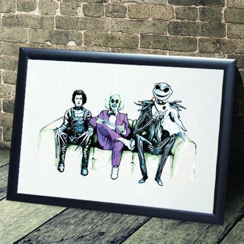 Original Art Inspired By Tim Burton Characters Beetlejuice Edward Scissorhands And Jack