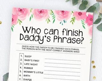 Who Can Finish Mommy S Phrase Baby Shower Game Printable Etsy