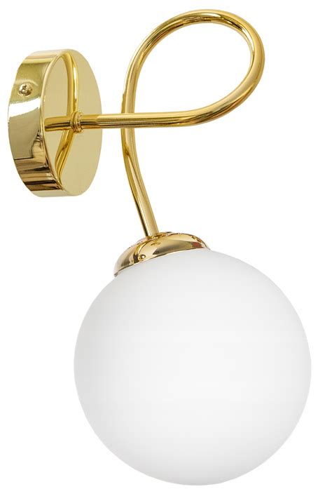 ZŁOTA LAMPA KINKIET ŚCIENNY SZKLANA KULA LOFT LED KIN SKR 01 ZŁ