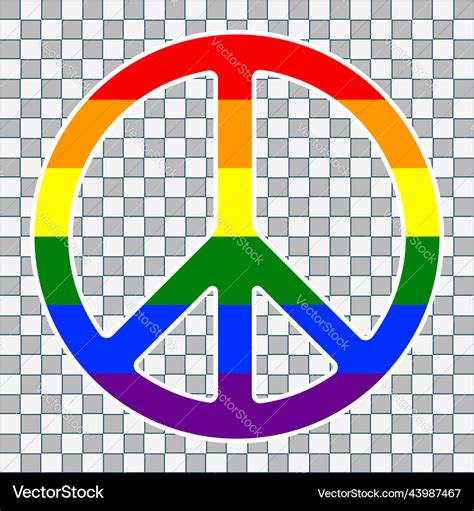 Lgbt Peace Sign Rainbow Color Palette Pride Vector Image