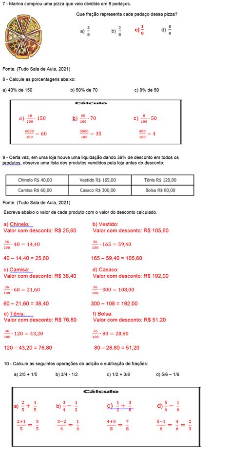 Avaliação Diagnóstica 6° ano Matemática - Corrigida (Intervenção ...