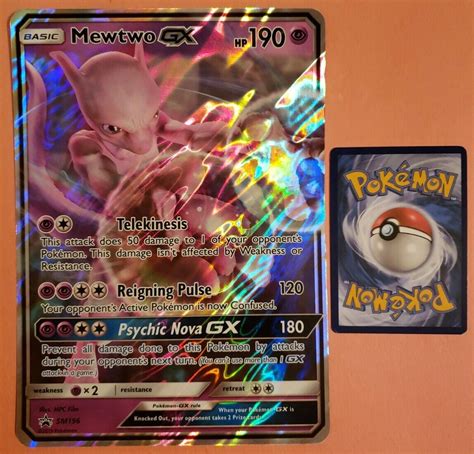 Mewtwo Gx Sm Oversized Promo Jumbo Pokemon Tcg Card Values Mavin