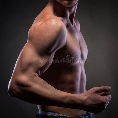 Muscular Naked Man Posing In The Studio Stock Photo Image Of Abdoman Boxers