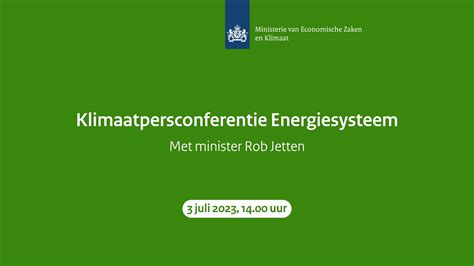 Persconferentie Over Het Energiesysteem Van De Toekomst Youtube