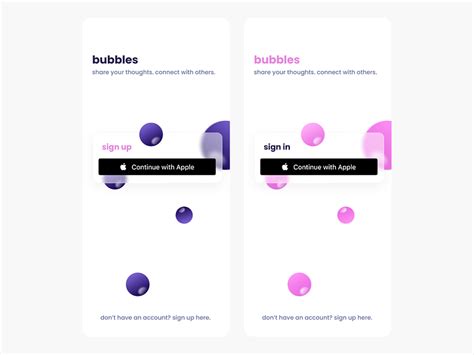 Bubbles Social Media App Sign In And Sign Up Pages By Aj Picard On Dribbble