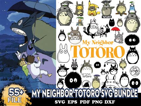 55 My Neighbor Totoro Svg Bundle Totoro Cute Svg Inspire Uplift