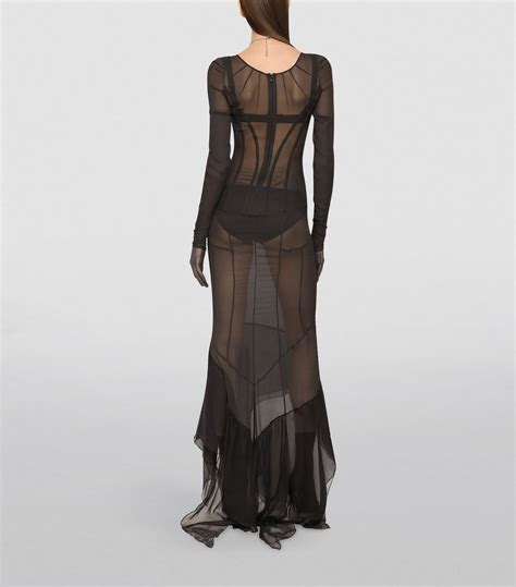 Dolce And Gabbana Multi Kim Dolceandgabbana Silk Semi Sheer Maxi Dress