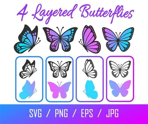 Mariposa Svg Archivos Svg De Paquete De Mariposas Mariposa Svg En