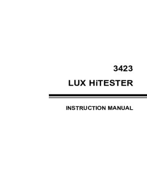 Fillable Online Lux Hitester Instruction Manual Fax Email Print