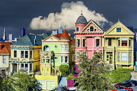 Mitchell Funk - Painted Ladies Victorian Architecture, Alamo Square San Francisco