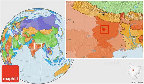 Political Location Map of Nalanda