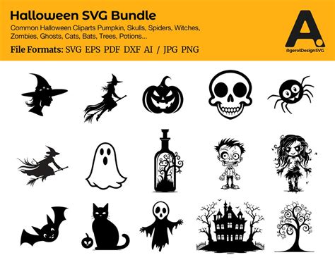 Halloween Clipart Silhouette SVG for Vinyl Silhouette Sticker - Etsy