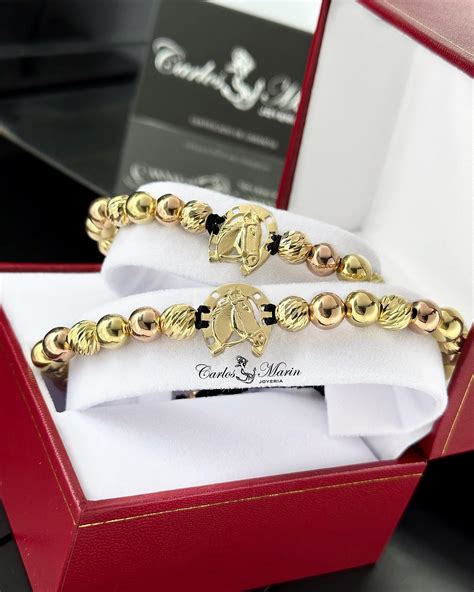 Pulseras En Balin Diamantado En Oro De 18k Praga Marine