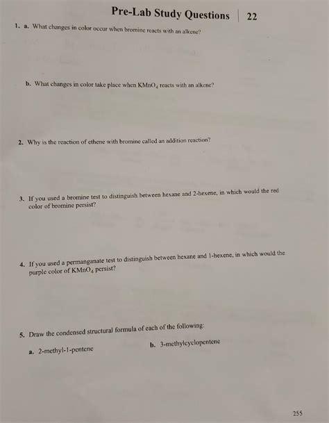 Solved 1 A What Changes In Color Occur When Bromine Reacts Chegg