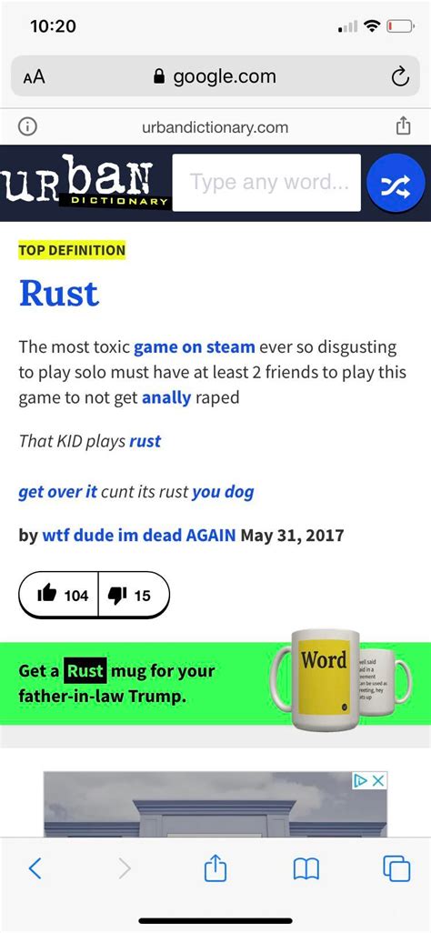 top definition  rust  google rplayrust