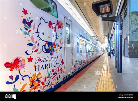 Osaka, Japan - March 28 2023: Hello Kitty Haruka Express operated by JR ...