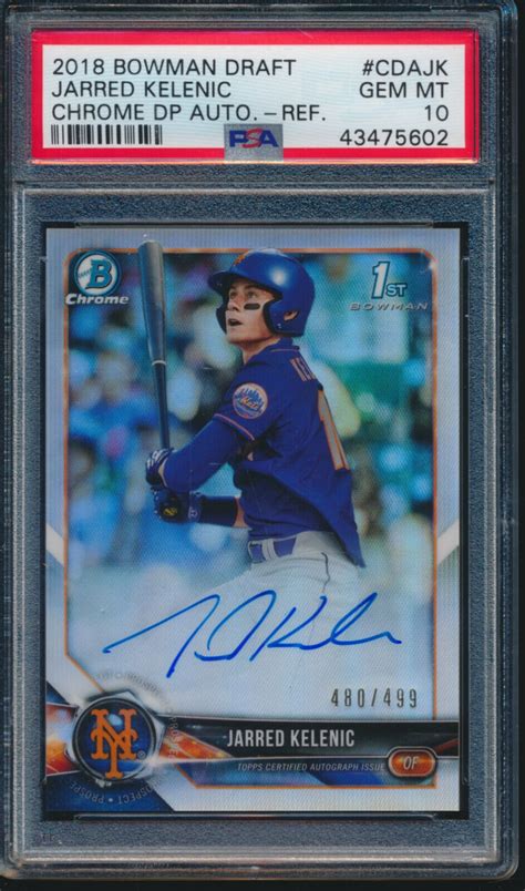 Psa Jarred Kelenic Auto St Bowman Chrome Refractor Rc