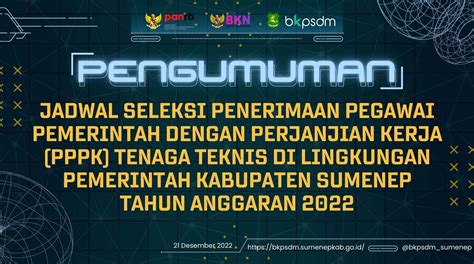 Bkpsdm Kabupaten Sumenep Pengumuman Jadwal Seleksi Penerimaan Pegawai