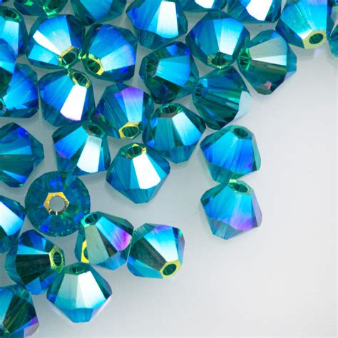 144 Swarovski 5328 Xilion Crystal 4mm Bicone Bead Blue Zircon Ab2x 22