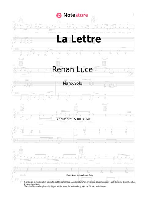 La Lettre Renan Luce Noten Pdf Solo Klavier Note Store De Klavier