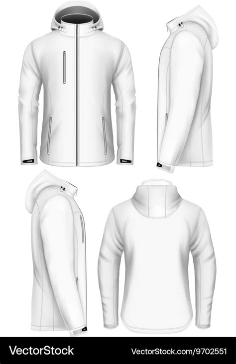 Men Hooded Softshell Jacket Design Template Vector Image