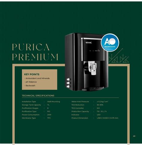 Kutchina 7 Litre Purica Ro Water Purifier At 18490 Box Reverse