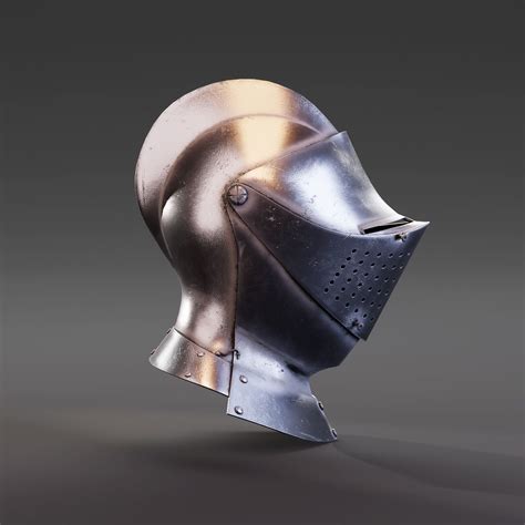 Medieval Knight Armet Helmet With Visor 3d Model Cgtrader