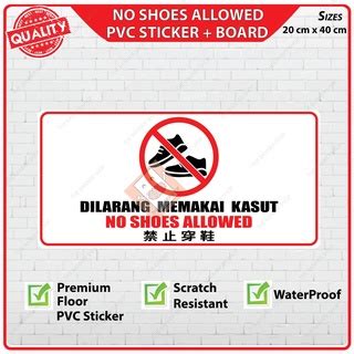 Please Take Off Your Shoes Signage Sila Tanggalkan Kasut Pvc Floor