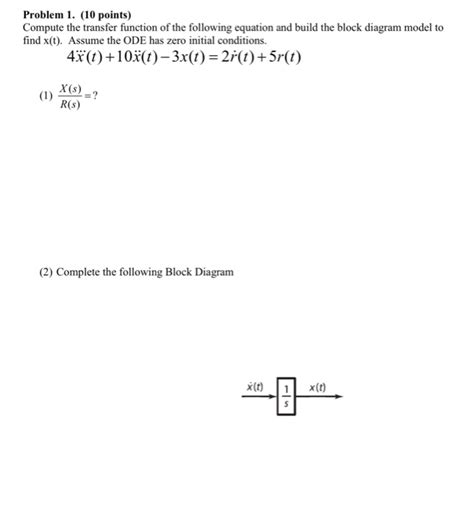 Solved Problem 1 10 Points Compute The Transfer Function