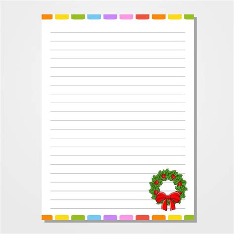 Sheet template for notebook, notepad, diary. Lined paper. Cute ...