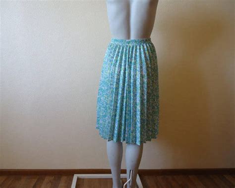 Pleated Skirt Vintage Skirts Womens Skirts 80s Accordion Pleated Midi