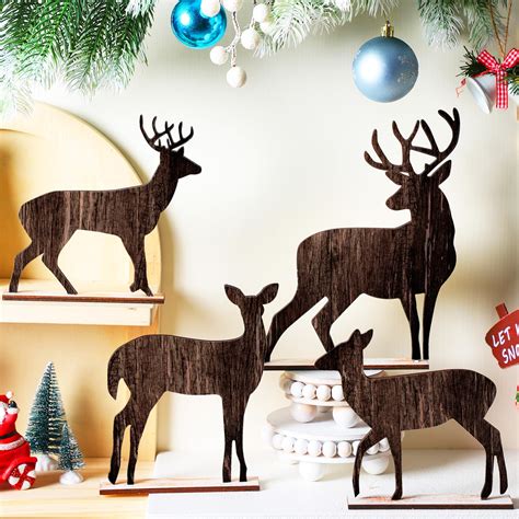 Christmas Centerpiece Rustic Decorations 3 Pcs Christmas Table