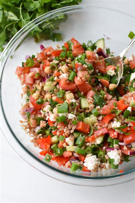 Mediterranean Farro Salad Image 11 A Cedar Spoon