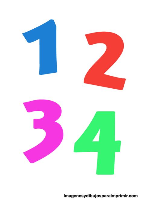 Numeros De Colores Para Imprimir