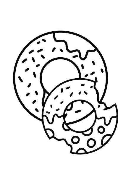 Premium Vector Donuts Coloring Book For Educational Kids