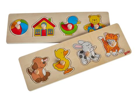 Goki Steckpuzzle Spielzeug Und Tiere Aus Holz Er Set Ma E X