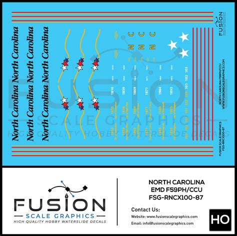 HO Scale North Carolina EMD F59PH Locomotive Decal Set – Orange Empire ...